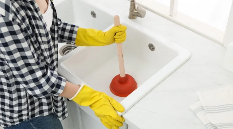 unclogging kitchen sink drain